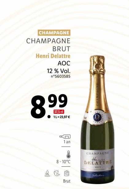 champagne brut henri delattre aoc 12% vol.