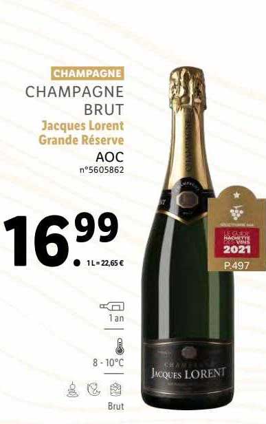 champagne brut jacques lorent grande réserve aoc