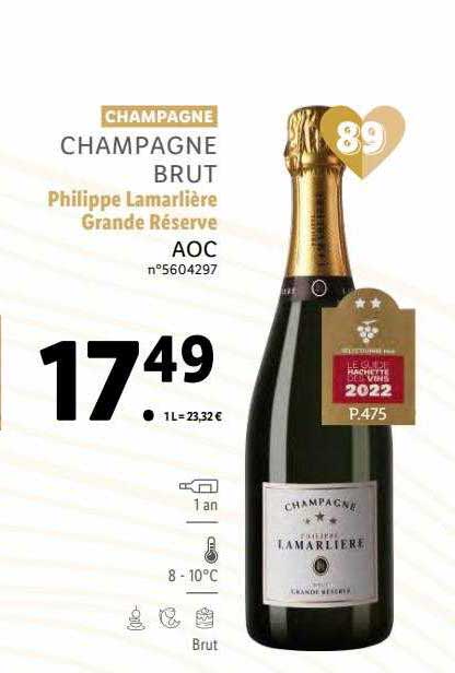 champagne brut philippe lamarlière grande réserve aoc