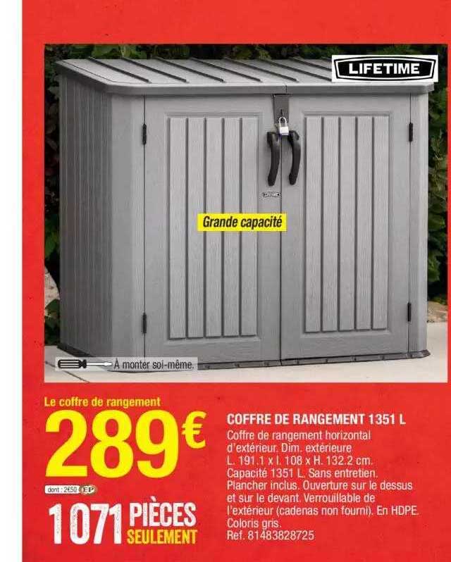 Coffre De Rangement 1351l Lifetime