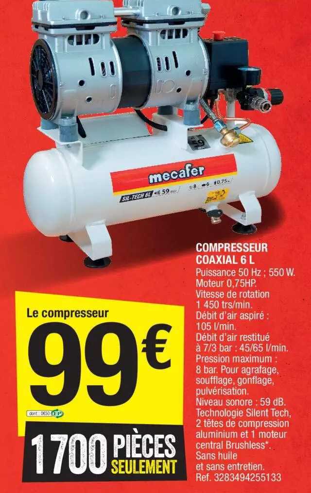 compresseur coaxial 6l mecafer