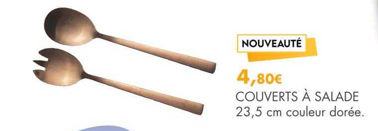 couverts à salade 23,5 cm couleur dorée