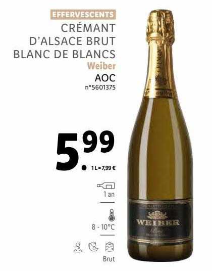 Crémant D'alsace Brut Blanc De Blancs Weiber Aoc