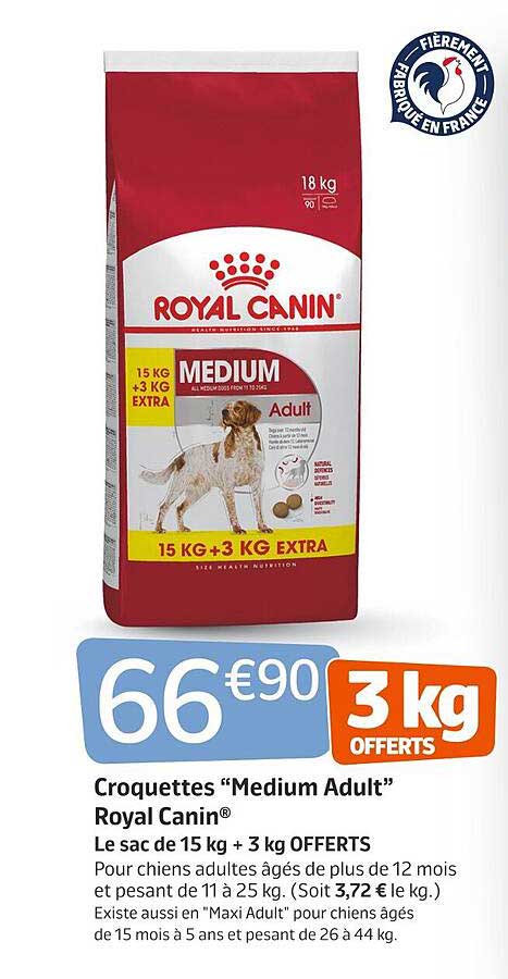 croquettes "medium adult" royal canin