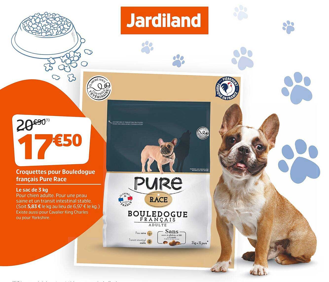 croquettes pour bouledogue français pure race