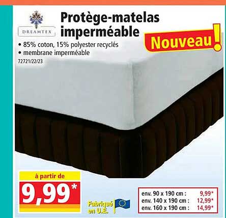 dreamtex protège-matelas imperméable