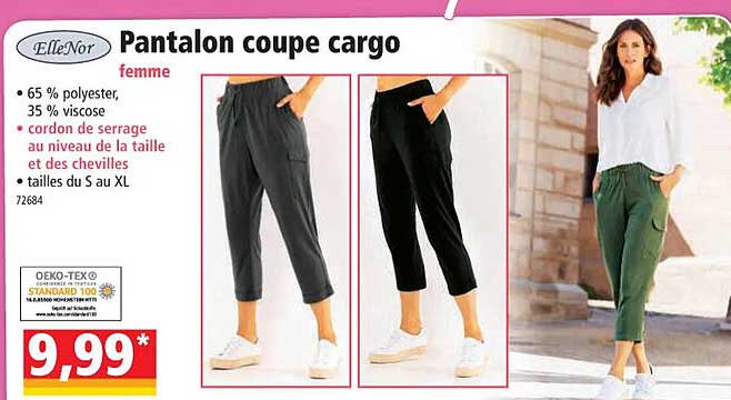 Ellenor Pantalon Coupe Cargo Femme