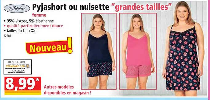 ellenor pyjashort ou nuisette "grandes tailles"