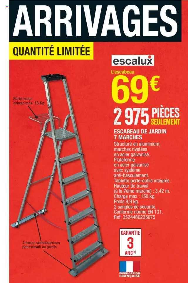 Escabeau De Jardin 7 Marches Escalux