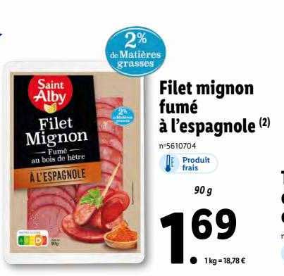 Filet Mignon Fumé à L'espagnole Saint Alby