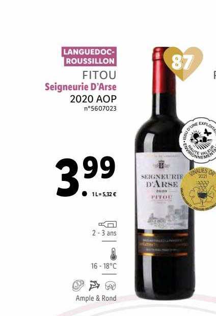 fitou seigneurie d'arse 2020 aop