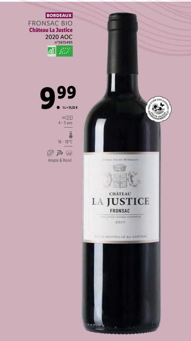 fronsac bio château la justice 2020 aoc