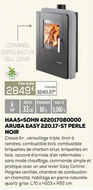 haas + sohn 4220117080000 aruba easy 220.17-st perle noir