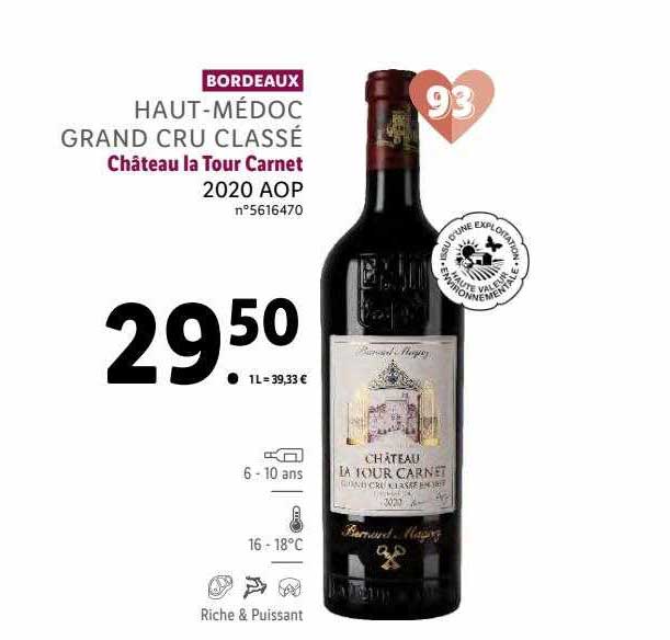 haut-médoc grand cru classé château la tour carnet 2020 aop