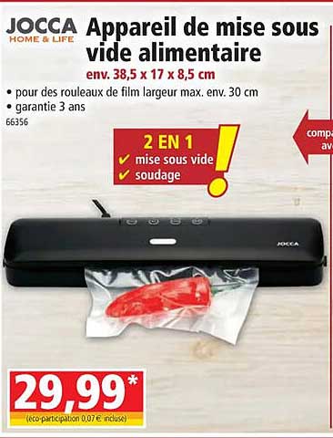 jocca appareil de mise sous vide alimentaire