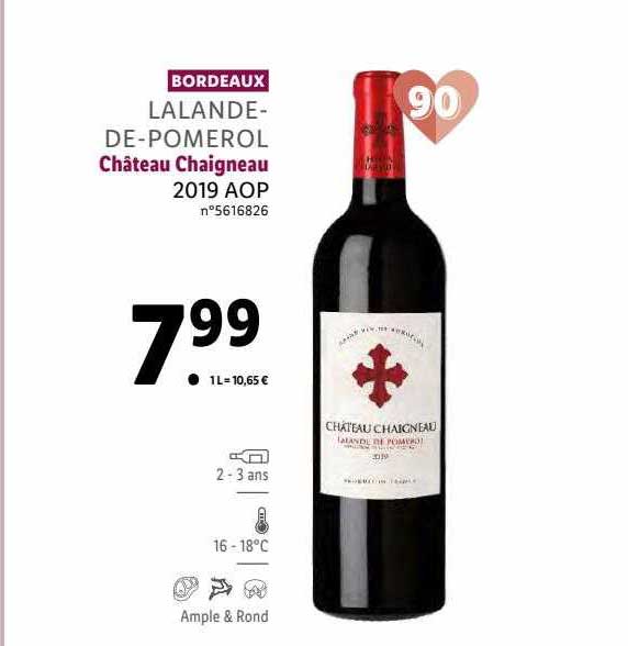 lalande-de-pomerol château chaigneau 2019 aop