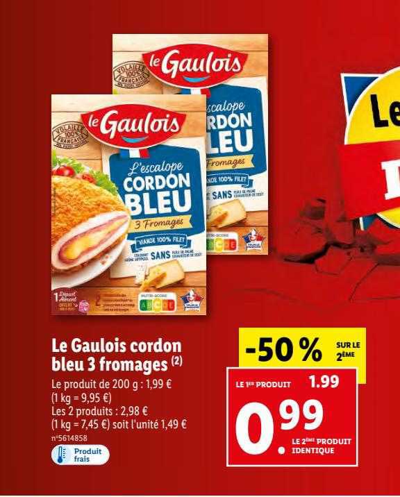 Le Gaulois Cordon Bleu 3 Fromages