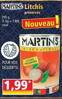 litchis préservés martins