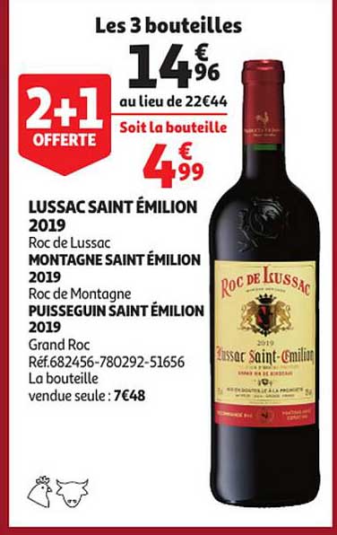 lussac sait émilion 2019 roc de lussac, montagne saint émilion 2019 roc de montagne, puisseguin saint émilion 2019 grand roc
