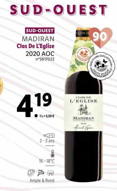 Madiran Clos De L'église 2020 Aoc