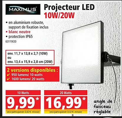 Maximus Projecteur Led 10w Ou 20w