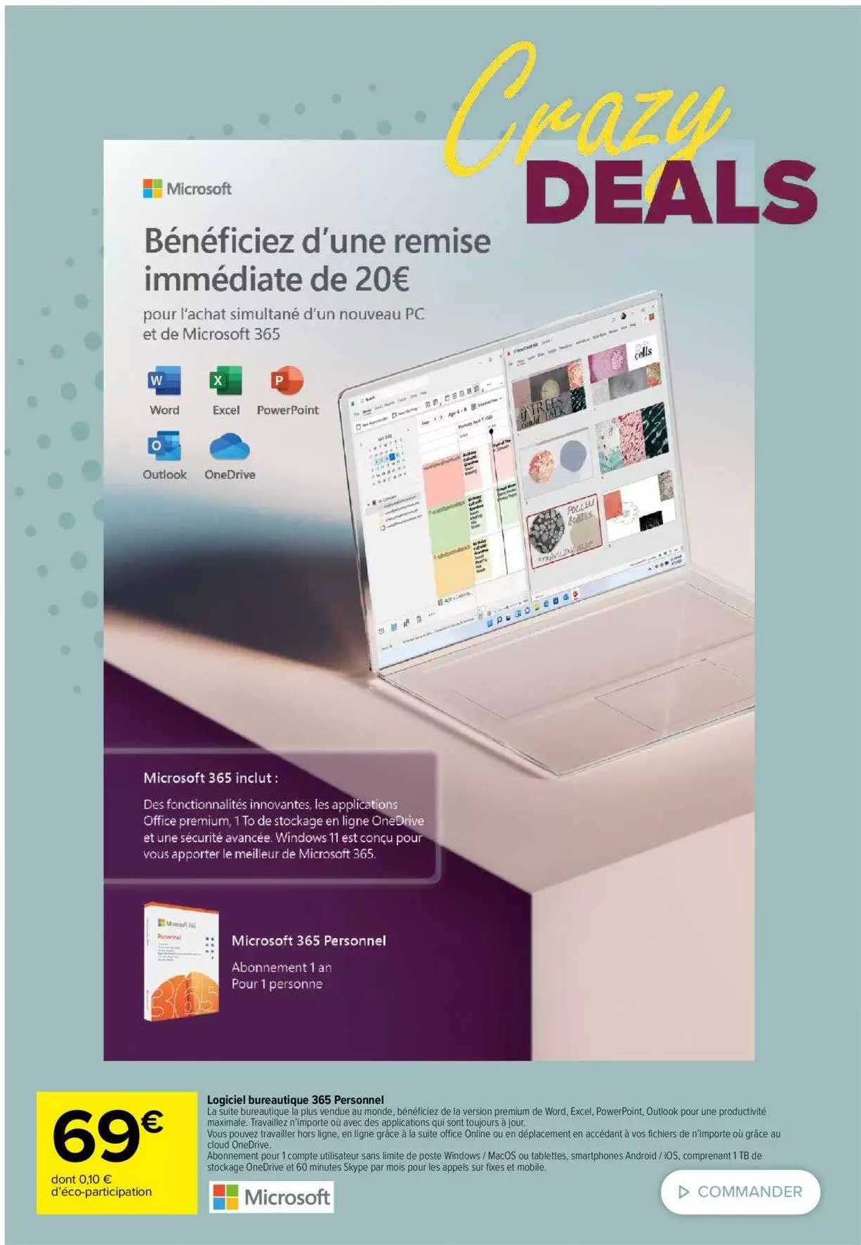 microsoft 365 personnel logiciel bureautique