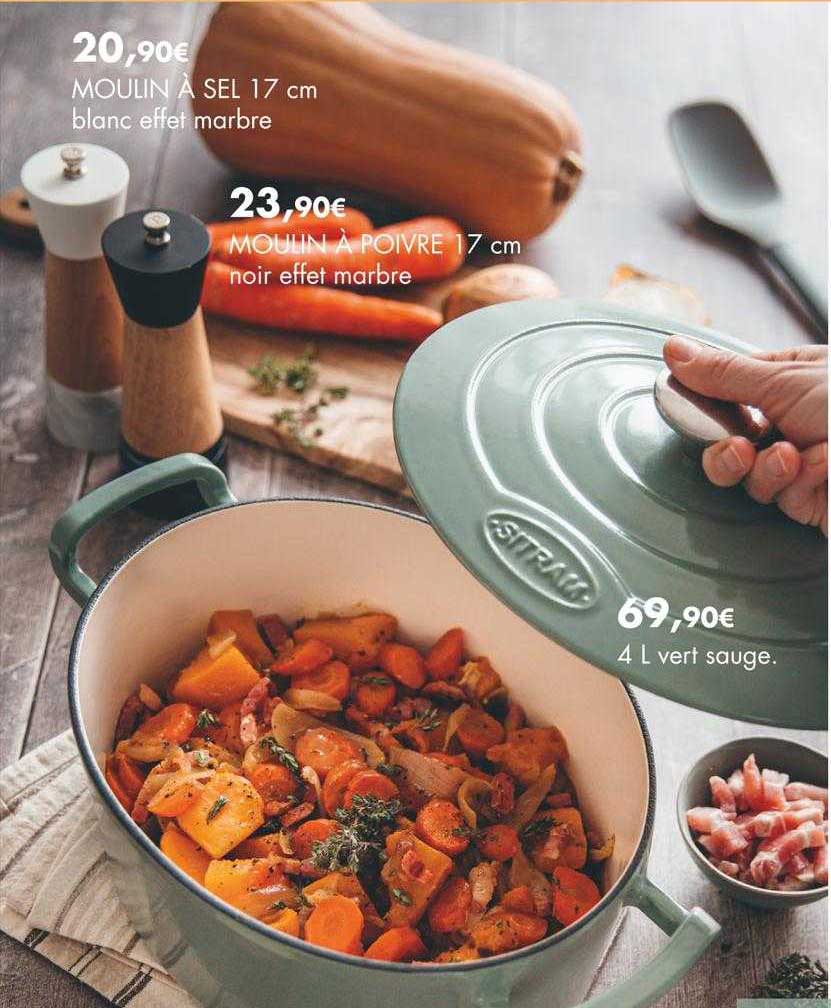 Moulin à Sel 17 Cm Blanc Effet Marbre, Moulin à Poivre 17 Cm Noir Effet Marbre