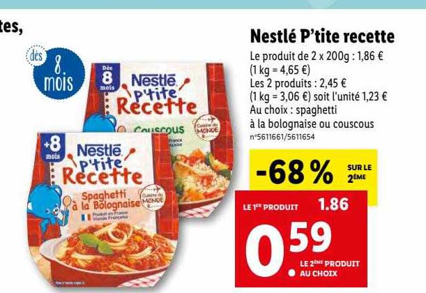 nestlé p'tite recette