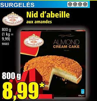 nid d'abeille aux amandes