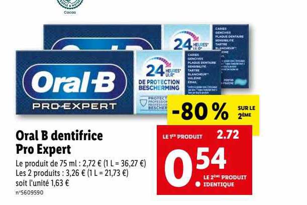 oral b dentifrice pro expert