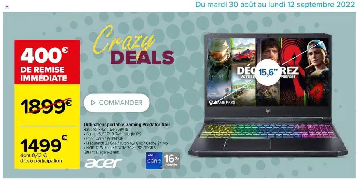 Ordinateur Portable Acer Gaming Predator Noir