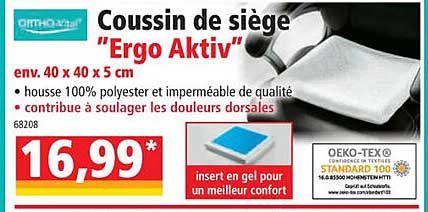orthovital coussin de siège "ergo aktiv"