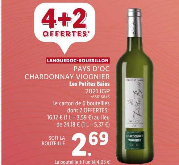 pays d'oc chardonnay viognier les petites baies 2021 igp