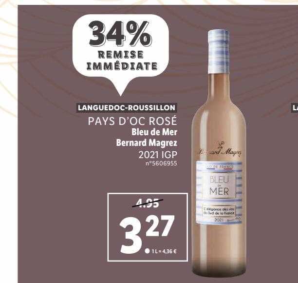 pays d'oc rosé bleu de mer bernard magrez 2021 igp