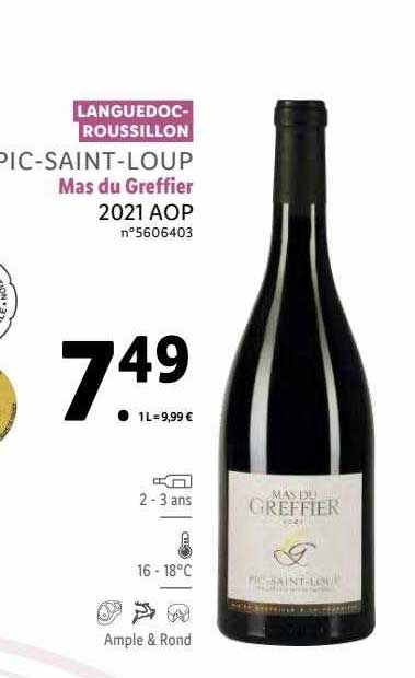 pic-saint-loup mas du greffier 2021 aop