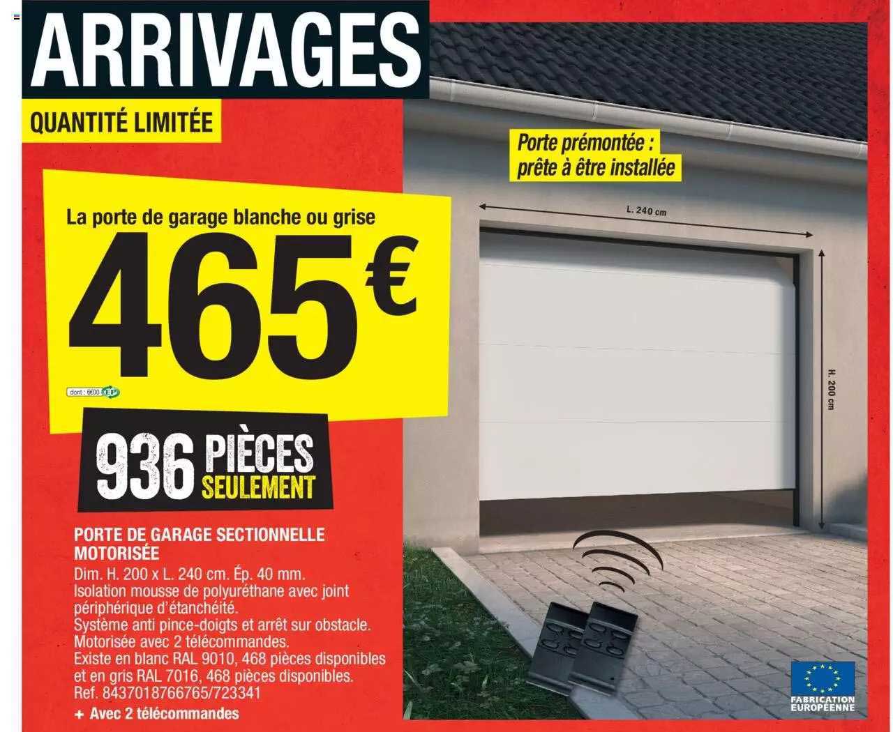 Porte De Garage Sectionnelle Motorisée