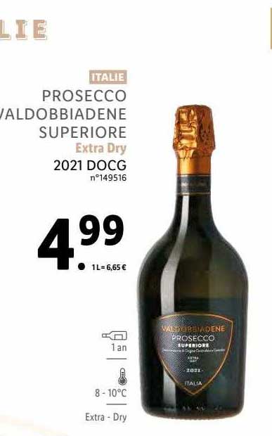 prosecco valdobbiadene superiore extra dry 2021 docg