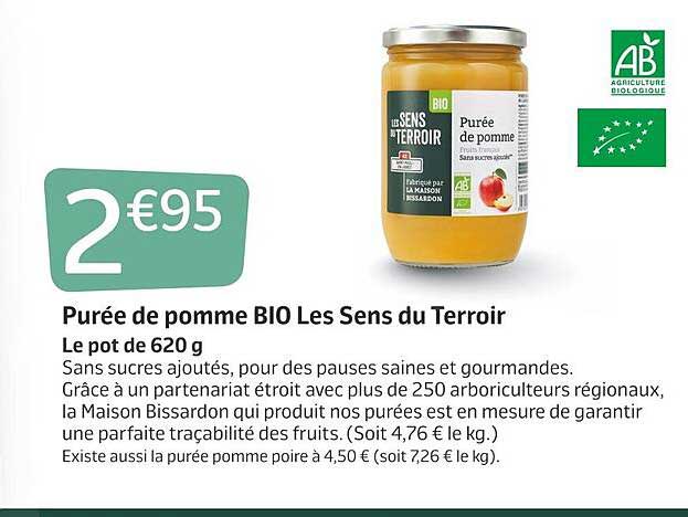 purée de pomme bio les sens du terroir