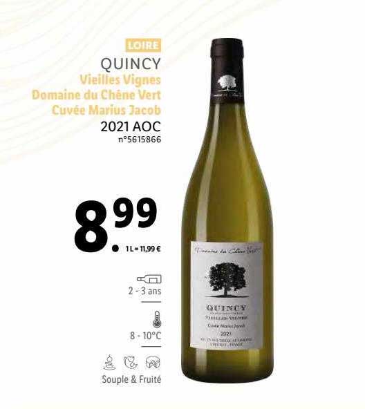 quincy vieilles vignes domaine du chêne vert cuvée marius jacob 2021 aoc
