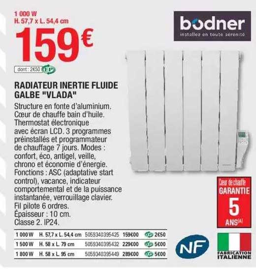 radiateur inertie fluide galbe "vlada" bodner