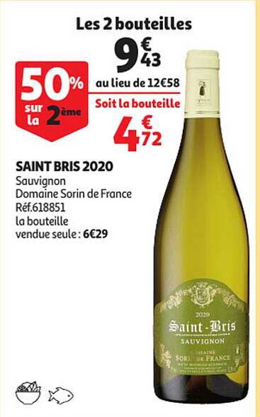 saint bris 2020 sauvignon domaine sorin de france