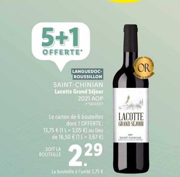 saint-chinian lacotte grand séjour 2021 aop