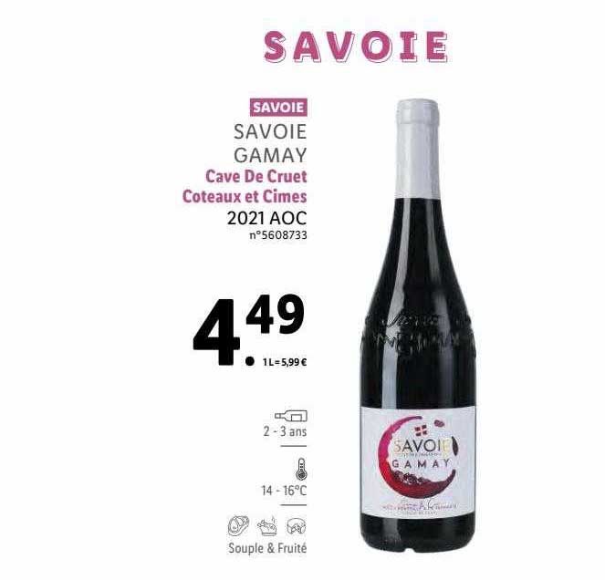 savoie gamay cave de cruet côteaux et cimes 2021 aoc