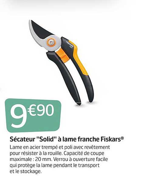sécateur "solid" à lame franche fiskars