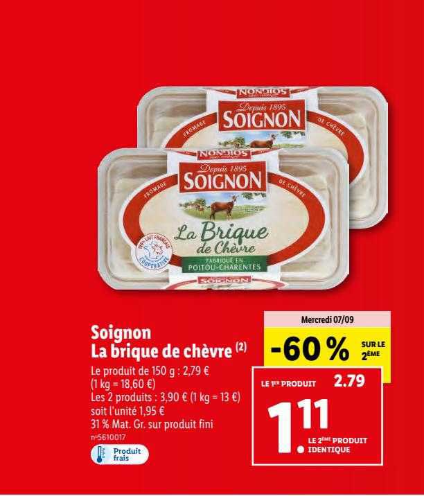 Soignon La Brique De Chèvre
