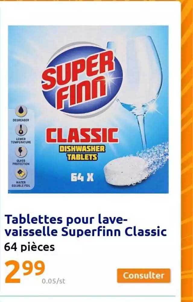 tablettes pour lave-vaisselle superfinn classic