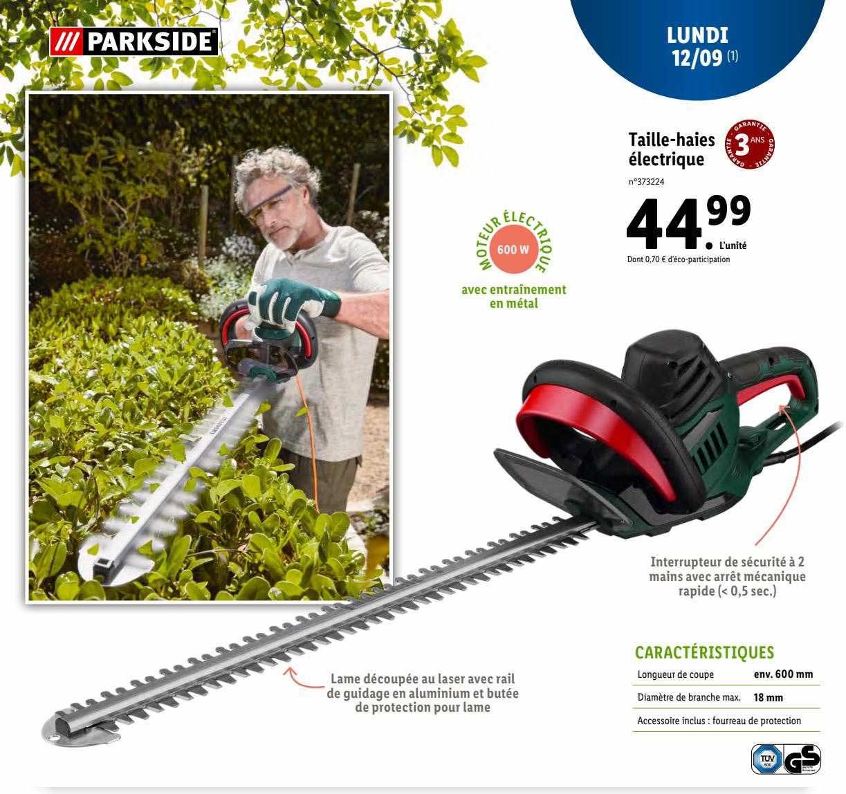 taille-haies électrique parkside