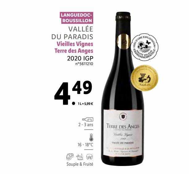vallée du paradis vieilles vignes terre des anges 2020 igp