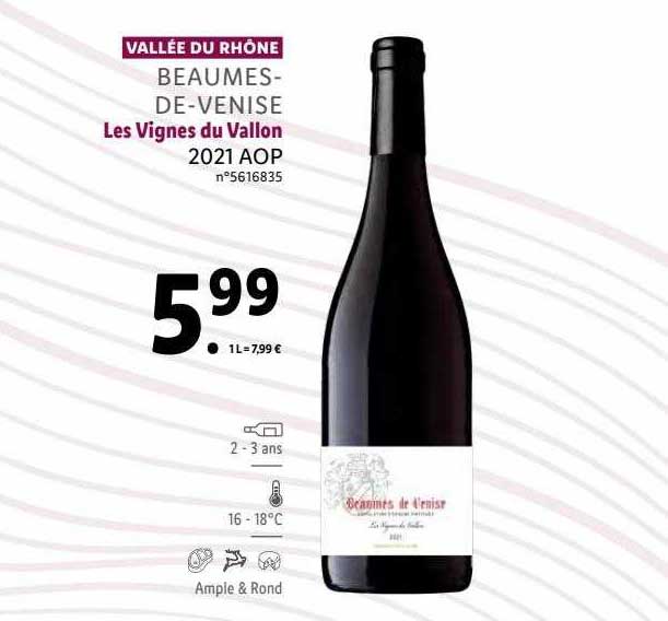 vallée du rhône beaumes-de-venise les vignes du vallon 2021 aop