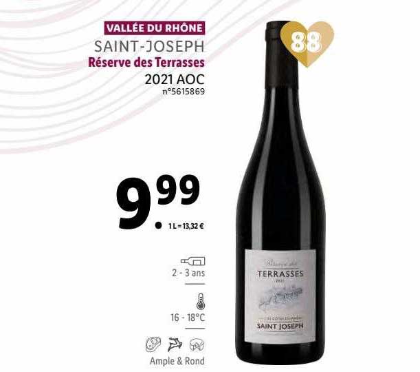 vallée du rhône saint-joseph réserve des terrasses 2021 aoc